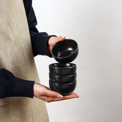 Selamica Ceramic Dipping Bowls 4 oz, Mini Dip Bowls Set of 6 for Sauce, Condiment, Side Dish, Charcuterie Board, Microwave Dishwasher Safe, Matte Black - color: Matte Black, size: 4 Oz