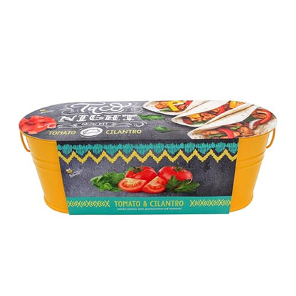 Buzzy Seeds Taco Night Grow Kit - Metal Windowsill Planter - Complete Indoor Gardening Kit with Seeds, Coconut Husk Growing Medium & Genuine Pots - 100% Grow Guarantee - color: Taco Night