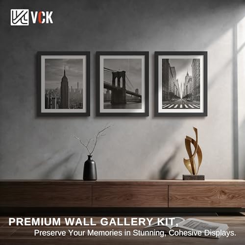 VCK 11x17 Picture Frames Black - 6 Pack, Wide Border Wood Poster Frame, Multi-Directional Display Family Photos, Office Prints, Studio/Gallery, Wall Hanging - color: Black, size: 11 x 17
