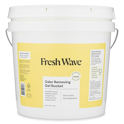 Fresh Wave Odor Eliminator Gel Bucket, 248 oz. Lemon Refill | EPA Safer Choice rated, No parabens or harsh chemicals, Refills up to 16 large gel jars, Pet-safe room deodorizer - size: 248 Fl Oz (Pack of 1)