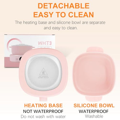 Digital Hair Removal Wax Warmer, Adjustable Temperature Waxing Machine for Women Hair Removal, Face, Bikini, Legs and Body, with Silicone Wax Pot Liner (Pink) - color: Pink