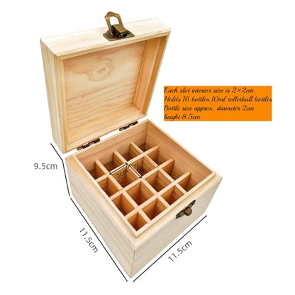 Anktily Unfinished Wooden Storage Organizer Box with Lid, Unpainted Wood Case Box for Small Keepsakes, Jewellery, Tea Bag Holder Case (16 Grids) - style: 16 Grids