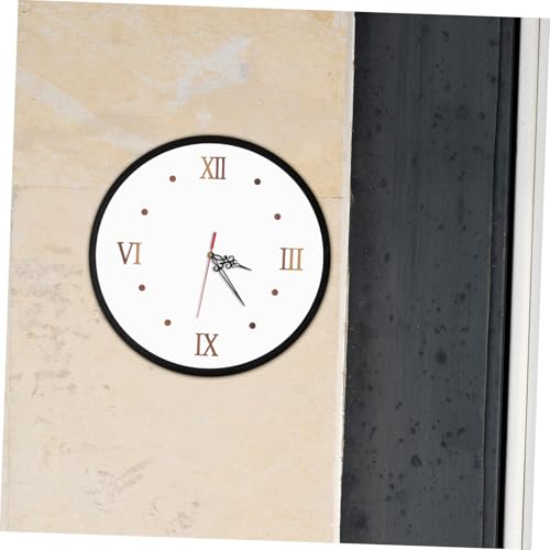 KALLORY Modern Minimalist Wall Clock with Silent Mechanism Solid Wood Design Featuring Roman Numerals for Living Room Bedroom and Office Decor