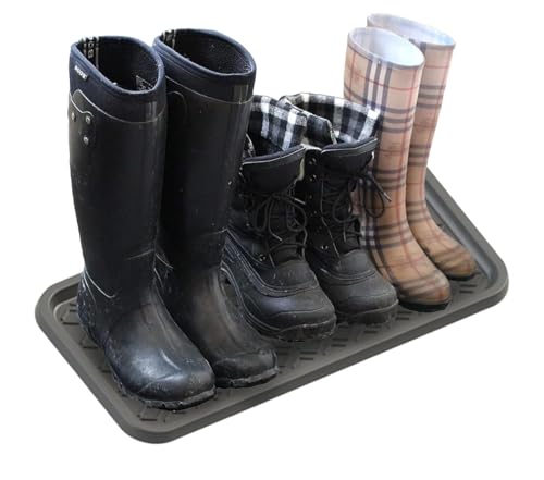 Sun Dolphin Boot Tray for Entryway Indoor, Heavy Duty Plastic Shoe Tray, Water Resistant Shoe Mat Tray Multipurpose Boot Mat - size: Large