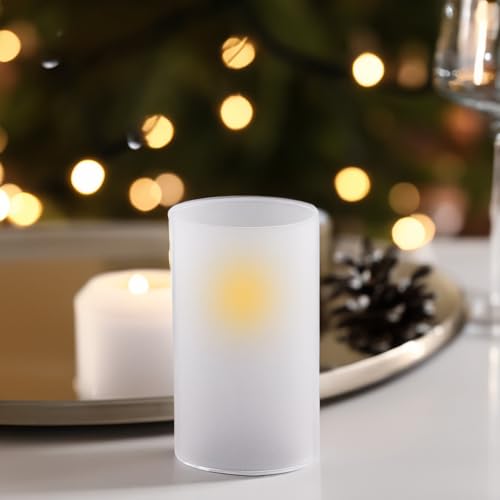 WGVI Hurricane Candle Holder Sleeve, W: 4", Ht: 8", Frosted Glass Cylinder Open Both Ends, Chimney Tube Shade, 2 Pieces - color: Frosted, size: 4x8"H