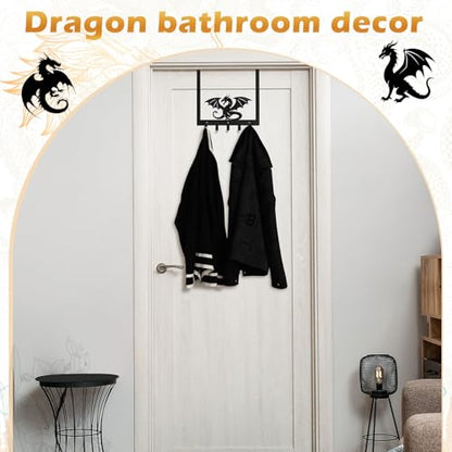 Reallnaive Dragon Over The Door Hooks Bathroom Decor Hanger Wall Mount Rack Holder for Towel, Hat, Coat, Cloth, Keychain, Bag, Christmas Party Gift - style: Dragon
