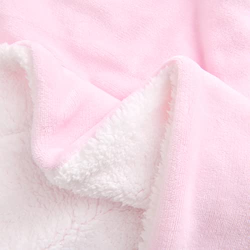 Sherpa Fleece Throw Blanket, Light Pink, 50x60 inches | Double-Sided Super Soft Luxurious Plush Blanket Throw Size - color: Light Pink, size: 50"×60"