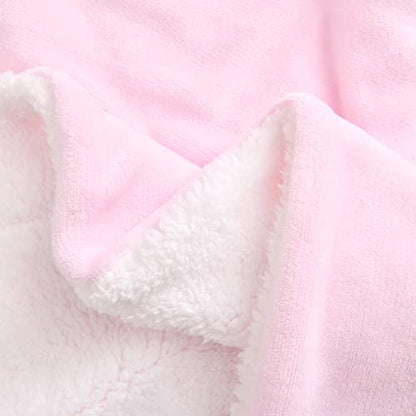 Sherpa Fleece Throw Blanket, Light Pink, 50x60 inches | Double-Sided Super Soft Luxurious Plush Blanket Throw Size - color: Light Pink, size: 50"×60"