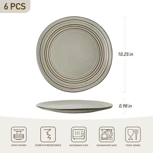 famiware Dinner Plates, 8 Inch Small Plate Set for 6, Dessert Appetizer Speckled Hand-made Ceramic Salad Plates, Microwave & Dishwasher Safe, Scratch Resistant, Twilight Series, Terre-verte - color: Terre-verte, size: 8 inch