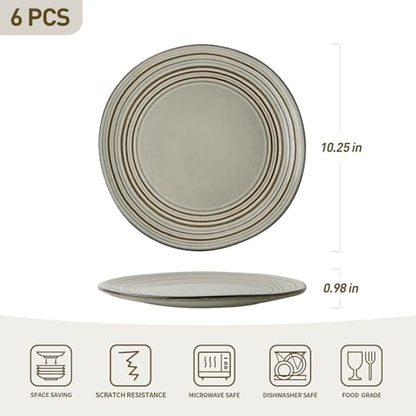 famiware Dinner Plates, 8 Inch Small Plate Set for 6, Dessert Appetizer Speckled Hand-made Ceramic Salad Plates, Microwave & Dishwasher Safe, Scratch Resistant, Twilight Series, Terre-verte - color: Terre-verte, size: 8 inch