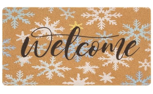 FGSS Winter Snowflakes-Welcome-Door-Mats Holiday-Doormats Festive Decor - color: Colorful Snowflakes