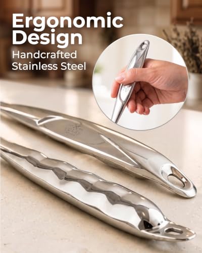 Zulay Kitchen Stainless Steel Cooking Utensil - Stainless Steel Kitchen Utensil - Durable Kitchen Gadgets - Metal Kitchen Accessories - Easy to Clean Kitchen Tools - 5 Piece Set - size: 5 Piece Set