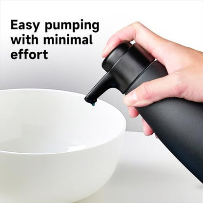 AIKE 15oz Liquid Soap Dispenser for Dish and Hand Soap Matte Black | Easy Push Durable Pump, No-Slip Base with Clear Liquid Window, Easy Refill Wide Opening, for Kitchen Sink and Bathroom - color: Black