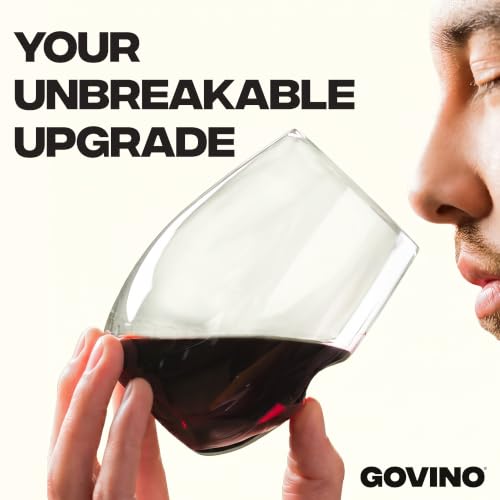 GOVINO Unbreakable Plastic Wine Glasses - Stemless Shatterproof Tritan Glassware, Fancy Cups That Look Like Glass, 16oz, Set of 4 - size: 4 Count (16 oz)