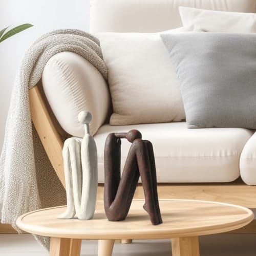 BANOMII Decorative Bookends for Heavy Books, Thinker Statue Book Holders for Shelves & Office Desk, Abstract Decor Aesthetic Book Ends Stoppers, Modern Bookshelf Decoration - style: Thinkers
