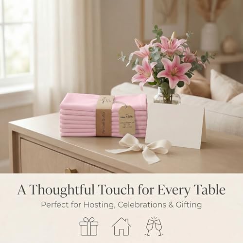 Urban Villa Cloth Napkins Cotton 20x20 (Set of 12) Pink - color: 013 Pink, size: 20" x 20" (Set of 12)