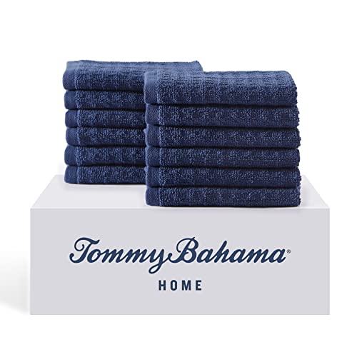 Tommy Bahama - Washcloths, Soft & Absorbent Cotton Towels, Low Linting & Fade Resistant, Oeko-Tex Certified (Northern Pacific Dark Blue, 12 Piece) - color: Northern Pacific Maritime Navy, size: 12 Piece Washcloths
