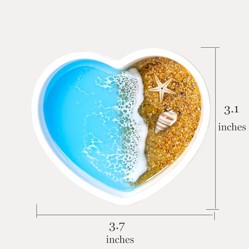 Handmade Resin Jewelry Dish for Rings Earrings Necklaces | Seashell Coastal Ocean Decor Ring Dish, Beach Gifts for Women, Unique Birthday Holiday Gifts for Wife Girls Friends