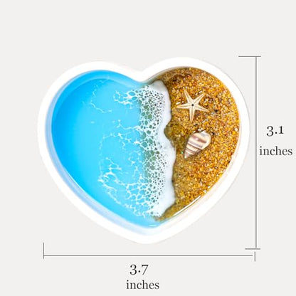 Handmade Resin Jewelry Dish for Rings Earrings Necklaces | Seashell Coastal Ocean Decor Ring Dish, Beach Gifts for Women, Unique Birthday Holiday Gifts for Wife Girls Friends