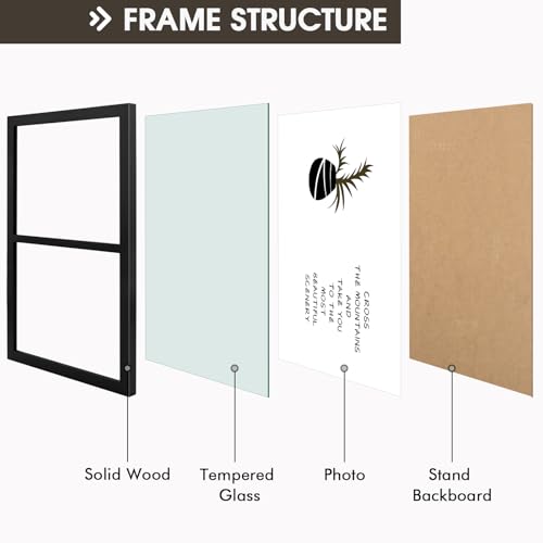 Golden State Art, 8x10 Double Picture Frame, Display Two 8x10 Photos(Black) | Solid Wood- Real Glass For Wall Mounting (Black, 2 Pack) - color: Black, size: 2 Openings 8x10 (2 Pack)