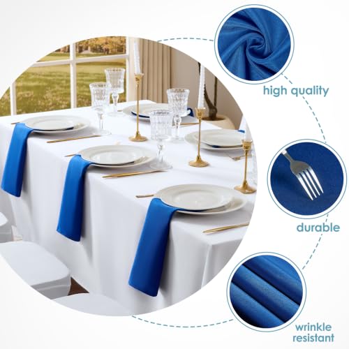 VidaFete Royal Blue Cloth Napkin, 17 x 17 Inch Polyester Napkins Set of 12 | Polyester Napkins Cloth Reusable & Wrinkle-Resistant Dinner Napkins for Weddings, Banquets, Parties, Hotels and Restaurants - color: Royal Blue, size: 17" x 17" (Set of 12)