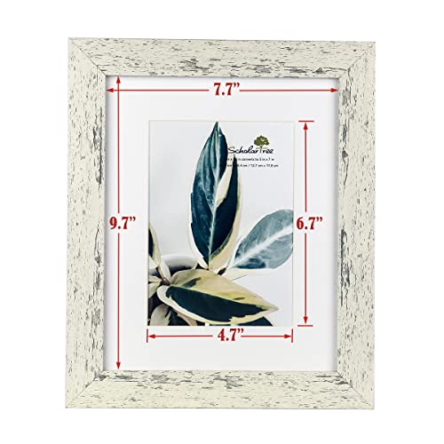 Rustic White 8x10 Picture Frame set of 2,Display 8x10 without Mat or 5x7 with Mat - color: White, size: 8x10 inches