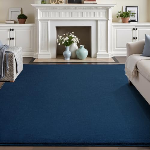 HOMORE 4x6 Area Rug for Living Room Bedroom Memory Foam Rug for Kids Room | Low Pile,Non Slip,Washable, Navy Blue Throw Carpet for Dining Room Dorm - color: Navy Blue, size: 4 x 6 Feet (Rectangular)