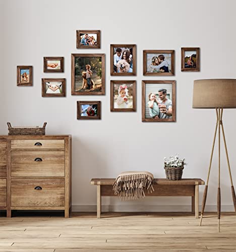 Yaetm-11x14 Picture Frame, Natural Solid Wood Photo Frame Display for Wall Mounting, High Definition Glass Carbonized Black(2 Pack) - color: Carbonized Black, size: 11*14"，2 pk