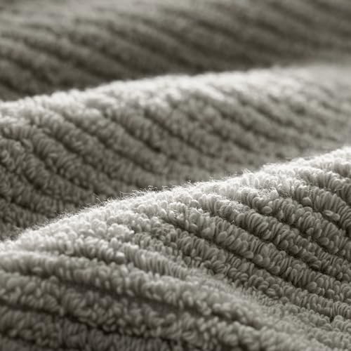 BOLL & BRANCH Turkish Ribbed Hand Towel Set, Pewter | Set of 2 - 100% Organic Turkish Cotton - Soft Absorbent Quick Dry Luxury Spa Hand Towels, Textured Rib Weave - color: Pewter, style: Turkish Ribbed
