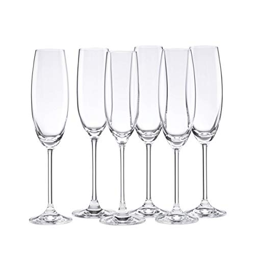 Lenox Tuscany Classics Champagne Flutes, 8oz, Set of 6 | european glass, 8oz capacity, dishwasher safe | 10 inch height | wedding and new year's hosting gift - size: 6 Count (8 Fl Oz), style: Party Flutes