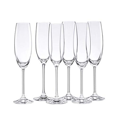 Lenox Tuscany Classics Champagne Flutes, 8oz, Set of 6 | european glass, 8oz capacity, dishwasher safe | 10 inch height | wedding and new year's hosting gift - size: 6 Count (8 Fl Oz), style: Party Flutes
