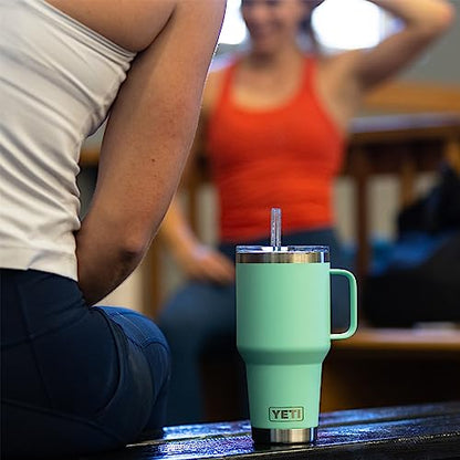 YETI Rambler 35 oz Tumbler with Handle and Straw Lid, Travel Mug Water Tumbler, Vacuum Insulated Cup with Handle, Stainless Steel, Cosmic Lilac - color: Cosmic Lilac, style: 35oz