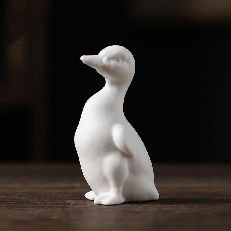 Handcrafted Ceramic Duck White Porcelain Sculpture Animal Ornament Home Decor Office Wedding Gift