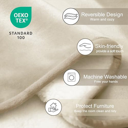 gogobunny Waterproof Bed Blanket, Reversible Sherpa Fleece Throw Blanket for Dog Puppy Cat, Furniture Cover Protects Bed Couch Sofa from Liquid Pee and Pet Fur (Cream, 25x35 inches) - color: Cream, size: 25x35 inches