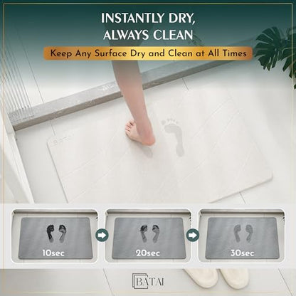 Extra Large Diatomaceous Earth Stone Bath Mat (31.5” x 19.7”) Beige XL | Fast Absorbent Shower Stone Bath Mat For Bathroom - Quick Dry, Easy Clean and Non-Slip Mat - Instant Drying Diatomite Bathmat - color: Beige
