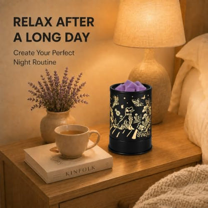 nawaza Wax Melts Warmer Scented Metal 2-in-1 Electric LED Burner Dog | Wax cubes & candle melter, essential oil burner, home office bedroom decor, dog themed aroma gift - style: Dog