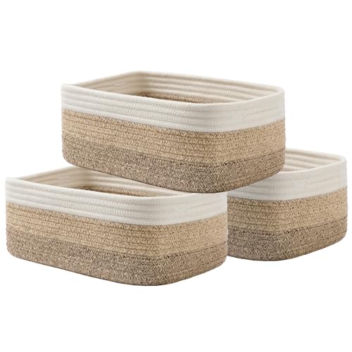 KALLAX Small Woven Storage Basket for Organizing, 13.5x9.5x5 inches, 3 Pack | Shelf baskets for closet organization, toy storage and home decor, Perfect as empty gift baskets for holidays, Gradient Brown - color: Gradient Brown, size: 13.5"L x 9.5"W x 5"H