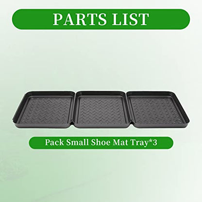 Anxingo 3 Pack (13.75 x 10.58 inches) Home Boot Tray Black Shoe Border Mat Heavy Duty Floor for Indoor Outdoor Pet Feeding Mat Rubber Shoe Mat-Trash Can Mat-Water Cooler Mat-Wet Shoe Mats