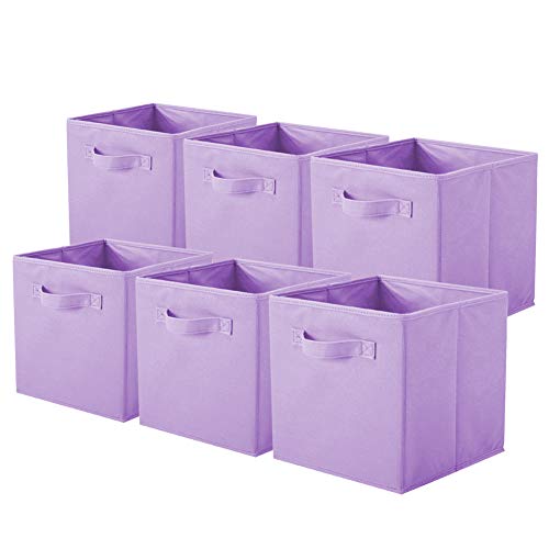 ShellKingdom Storage Bins, Foldable Fabric Storage Cubes And Cloth Storage | Storage Organizer For Closet And Toys, 10.5x10.5x11 INCH, 6 Pack (Lavender) - color: Lavender, size: 6