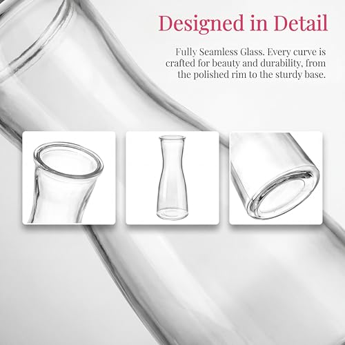 Set of 12 Small Glass Bud Vases, 6 Oz Mini Flower Vases Set | Clear Decorative Vases Table Centerpieces for Wedding, Single Stem Flowers, Dining Room Party Decor