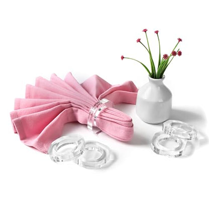 Clear Napkin Holder, Napkin Rings Set of 12, Fall Thanksgiving Christmas Napkin Rings, Festival Acrylic Napkin Ring Holders, Napkin Ring Bulk for Wedding, Party, Elegant Table Settings - color: Transparent White, size: Pack of 12