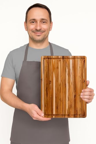 Teakhaus Carving Board and EON Cutting Board Oil Set - Small (S) Teak Wood Cutting Board with Juice Groovel & Food-Grade Mineral Oil - 16”L x 12”W x 1.5” Thick - FSC Certified - color: Cutting Board with Maintenance Oil, size: Small (16 inch x 12 inch x 1