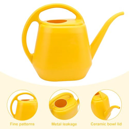 1Gal Yellow Plastic Watering Can Long Spout Indoor Greenhouse Plant | Plastic Watering Can with Long Spout and Handle, Large Watering Cans for Greenhouse,and Indoor