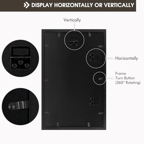 Golden State Art, 8x10 Double Picture Frame, Display Two 8x10 Photos(Black) | Solid Wood- Real Glass For Wall Mounting (Black, 2 Pack) - color: Black, size: 2 Openings 8x10 (2 Pack)