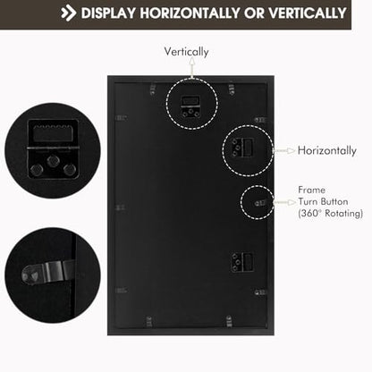 Golden State Art, 8x10 Double Picture Frame, Display Two 8x10 Photos(Black) | Solid Wood- Real Glass For Wall Mounting (Black, 2 Pack) - color: Black, size: 2 Openings 8x10 (2 Pack)