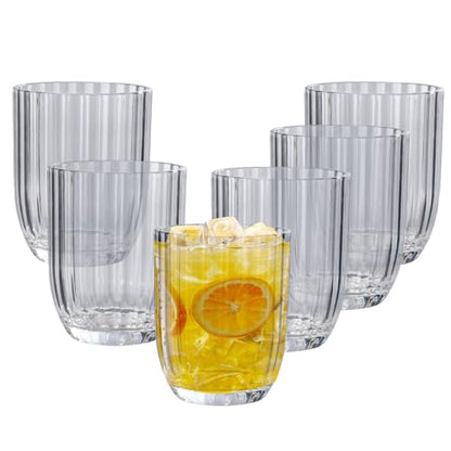 Acrylic Clear Highball Plastic Cups | Plastic Reusable Tumblers 15oz (Set of 6) | Stackable | BPA-free Tumblers | Shatterproof | Top-rack Dishwasher Safe - color: Transparent, size: 15 Ounces
