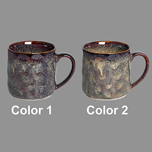 Ceramic Coffee Mugs - 12 Ounces Ceramic Mugs - Tea Cups with Handle - Funny Cappuccino Cups - Dishwasher Safe, Set of 4 - color: Caramel Brown