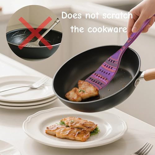 7 PCS Pakkawood Kitchen Utensils | Kitchen Cooking Utensil Set | Pakkawood Utensils | Non-Stick Wooden Spoons | Wooden Spoons for Cooking | Byzantium - color: Byzantium-7PCS