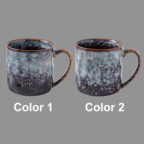 Ceramic Coffee Mugs - 12 Ounces Ceramic Mugs - Tea Cups with Handle - Funny Cappuccino Cups - Dishwasher Safe, Set of 4 - color: Speckled Black Purple