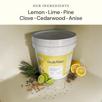 Fresh Wave Odor Eliminator Gel Bucket, 248 oz. Lemon Refill | EPA Safer Choice rated, No parabens or harsh chemicals, Refills up to 16 large gel jars, Pet-safe room deodorizer - size: 248 Fl Oz (Pack of 1)